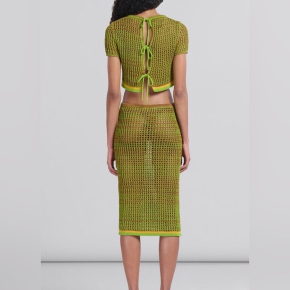 Micas Green Knit Dress with Yellow Accents - Picture 8 of 8